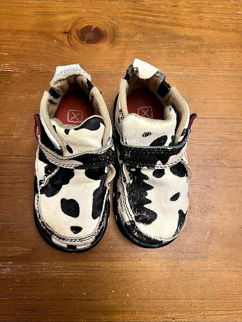 Twisted X Infant Cow Print Chukka Driving Moc Mocs 6mo size 3